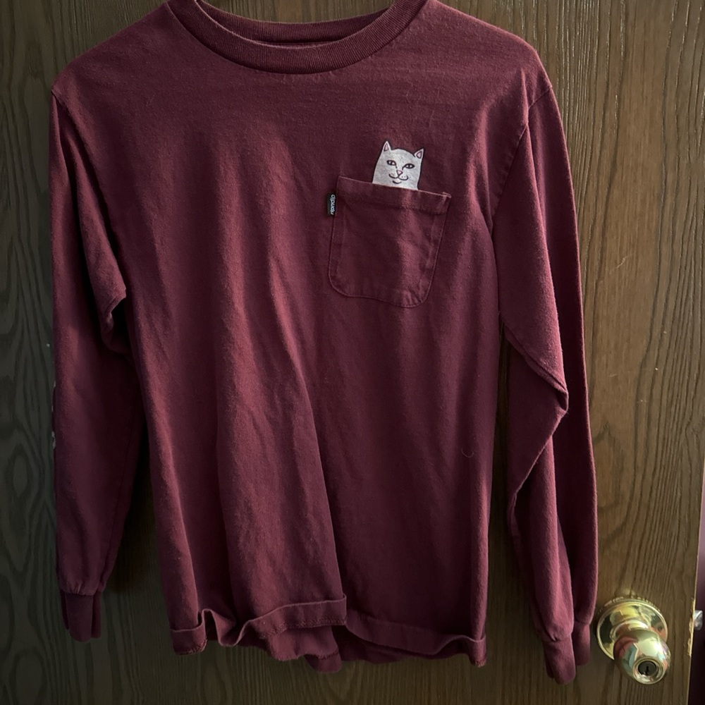 RipNDip Lord Nermal Burgandy Long Sleeve Shirt